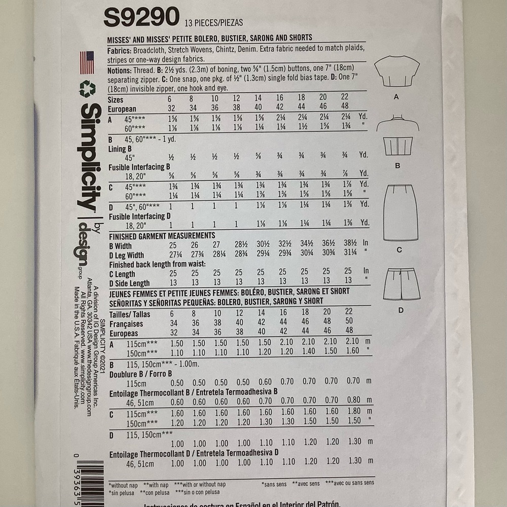 Simplicity S9290 Sewing Pattern - Picture 4 of 6